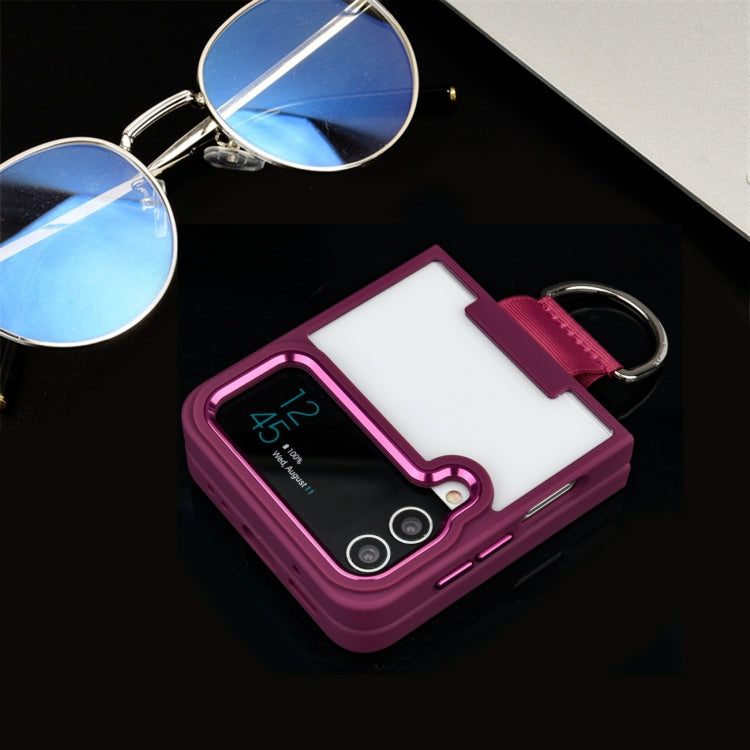 For Samsung Galaxy Z Flip4 Shield Transparent TPU + PC Phone Case with Ring