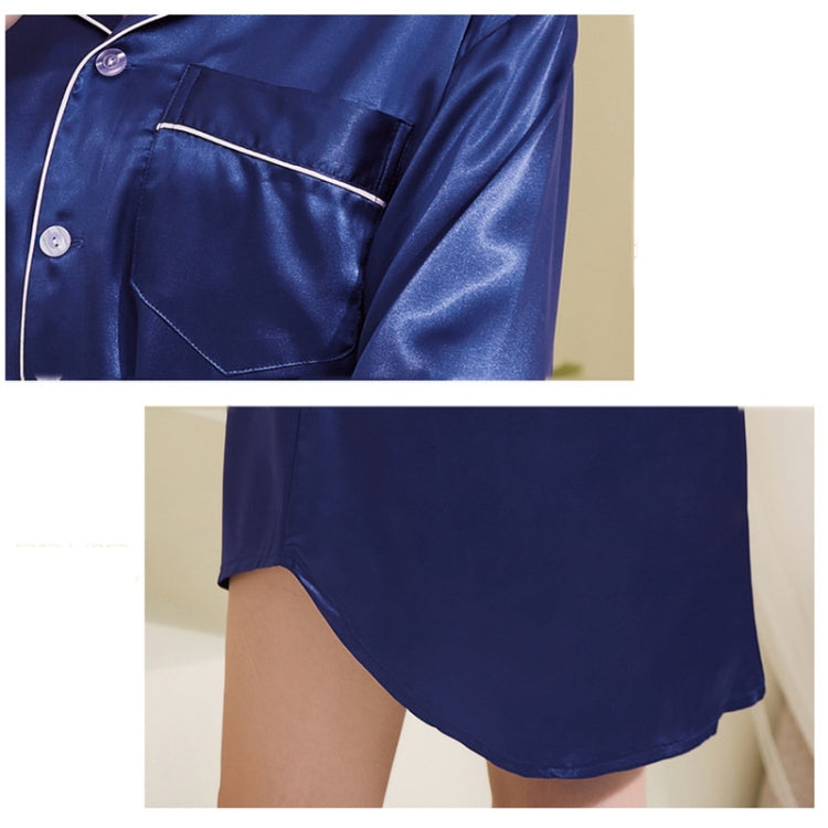 Summer Silk Pajamas Loungewear Loose Nightdress, Size: