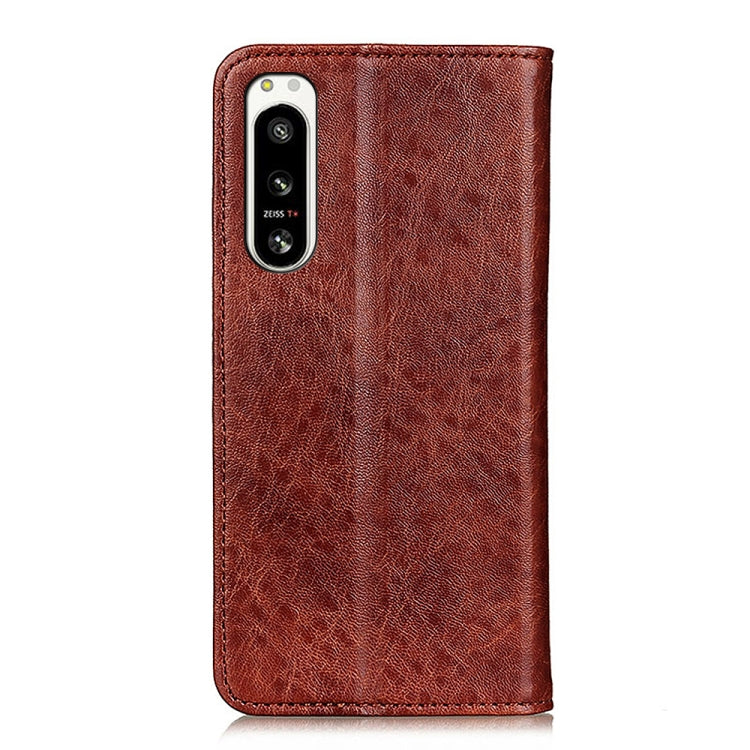 For Sony Xperia 5 IV Magnetic Crazy Horse Texture Horizontal Flip Leather Case