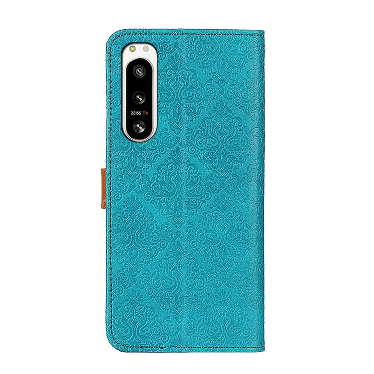For Sony Xperia 5 IV European Floral Embossed Leather Phone Case
