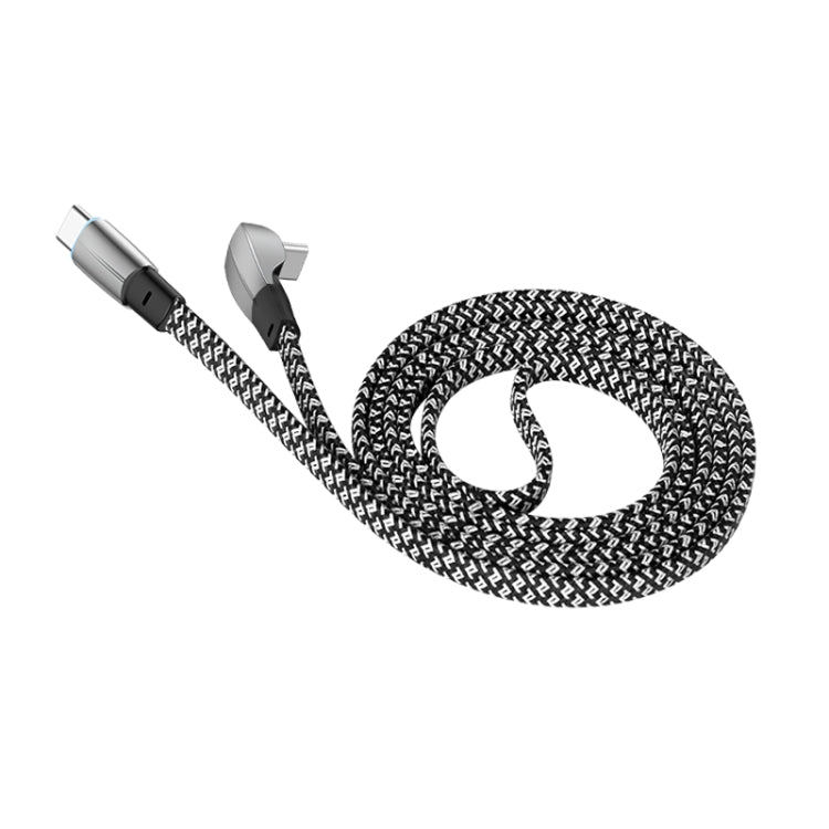 3A USB-C/Type-C to USB-C/Type-C Elbow Fast Charge Data Cable, Length:2m(Grey)