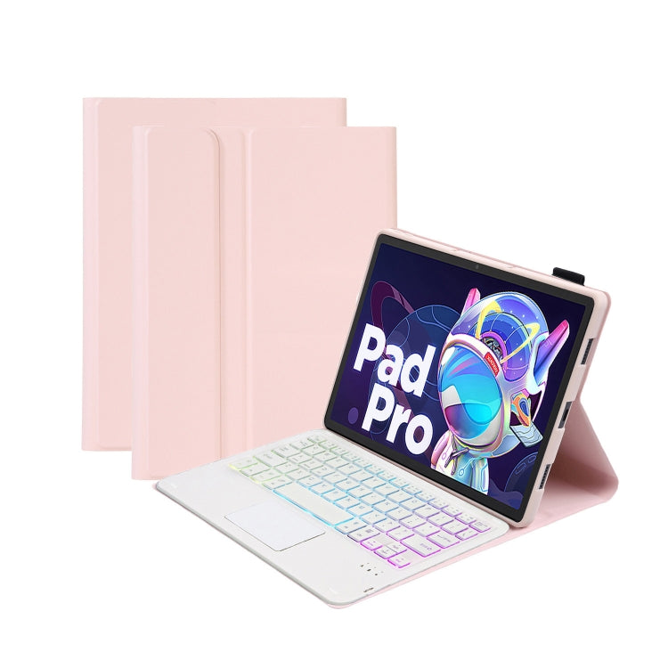 AM18-AS Tri-color Backlight Bluetooth Keyboard Leather Case with Touchpad For Lenovo XiaoXin Pad Pro 2022 11.2 inch