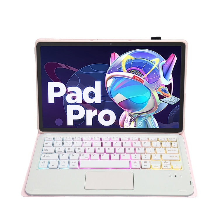 AM18-AS Tri-color Backlight Bluetooth Keyboard Leather Case with Touchpad For Lenovo XiaoXin Pad Pro 2022 11.2 inch
