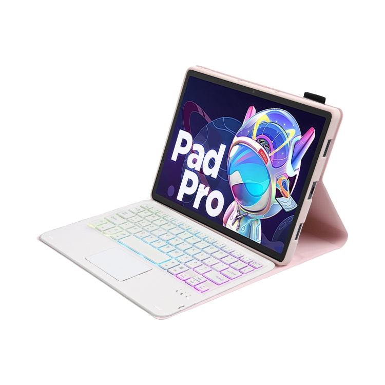 AM18-AS Tri-color Backlight Bluetooth Keyboard Leather Case with Touchpad For Lenovo XiaoXin Pad Pro 2022 11.2 inch