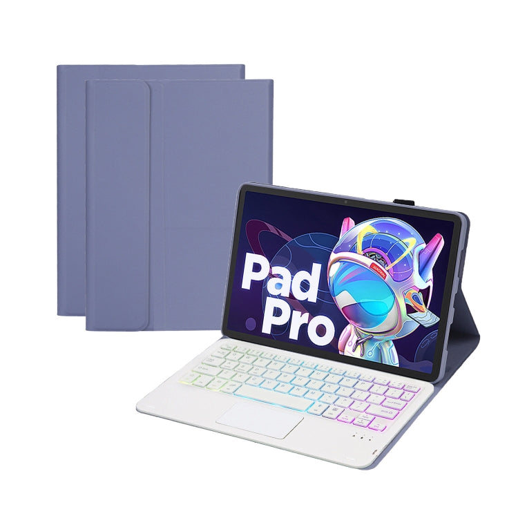 AM18-AS Tri-color Backlight Bluetooth Keyboard Leather Case with Touchpad For Lenovo XiaoXin Pad Pro 2022 11.2 inch