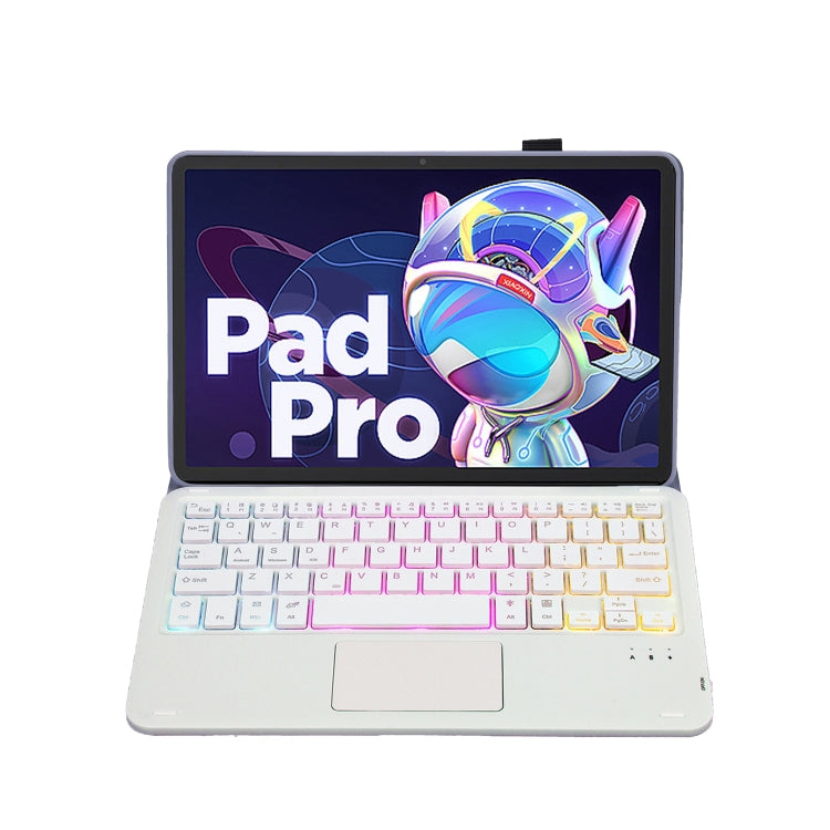 AM18-AS Tri-color Backlight Bluetooth Keyboard Leather Case with Touchpad For Lenovo XiaoXin Pad Pro 2022 11.2 inch