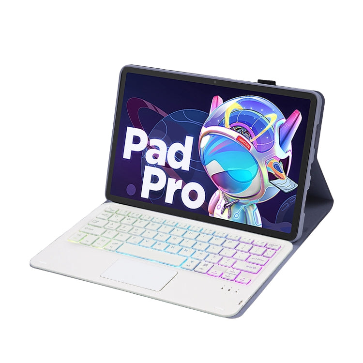 AM18-AS Tri-color Backlight Bluetooth Keyboard Leather Case with Touchpad For Lenovo XiaoXin Pad Pro 2022 11.2 inch