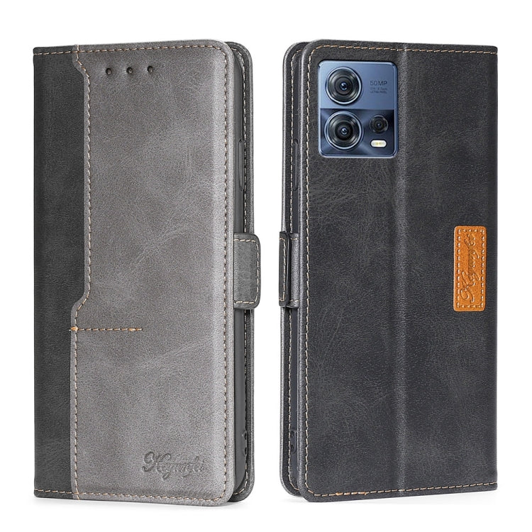 For Motorola Edge S30 Pro 5G/Edge 30 Fusion Contrast Color Side Buckle Leather Phone Case