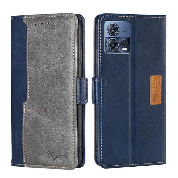 For Motorola Edge S30 Pro 5G/Edge 30 Fusion Contrast Color Side Buckle Leather Phone Case