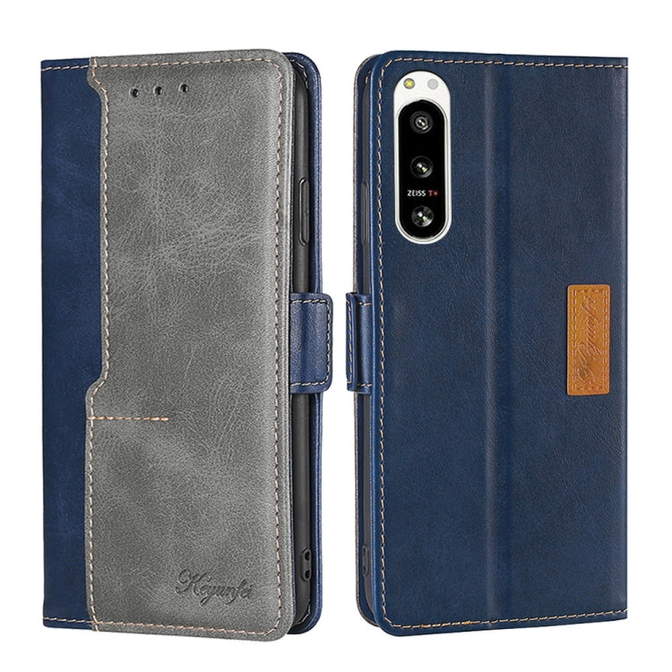 For Sony Xperia 5 IV Contrast Color Side Buckle Leather Phone Case