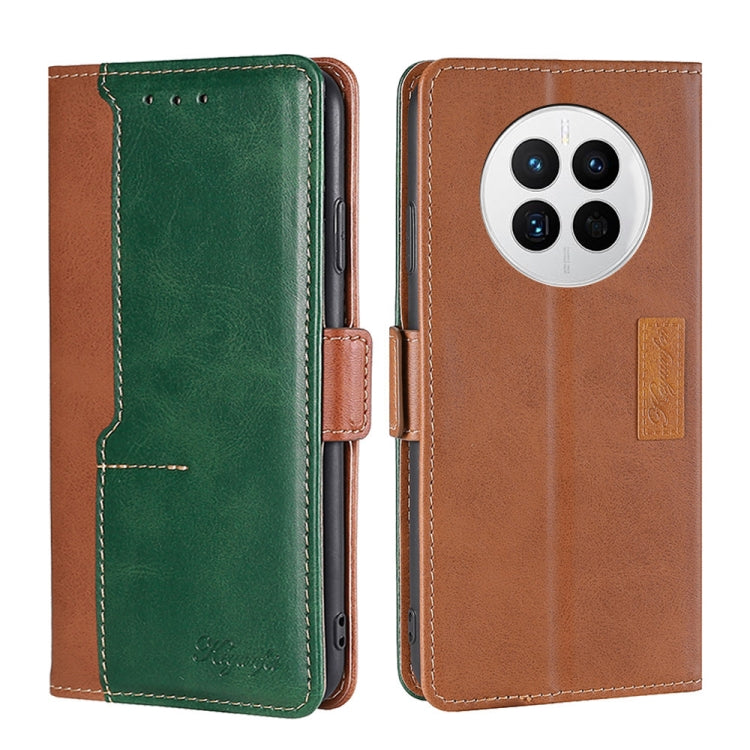 For Huawei Mate 50 Contrast Color Side Buckle Leather Phone Case