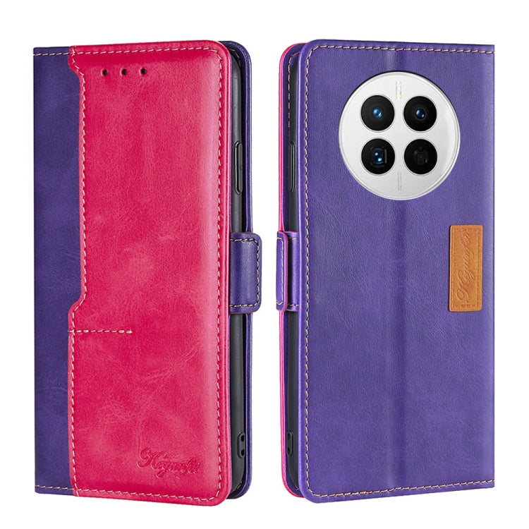For Huawei Mate 50 Contrast Color Side Buckle Leather Phone Case