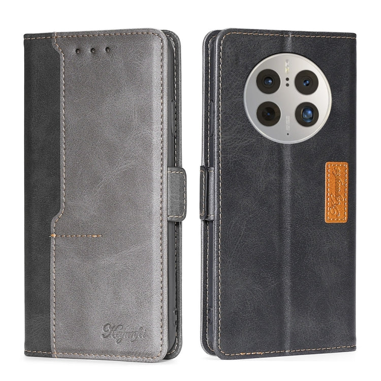 For Huawei Mate 50 Pro Contrast Color Side Buckle Leather Phone Case