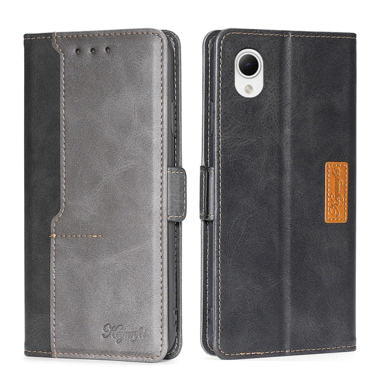 For Samsung Galaxy A23e/A22e Contrast Color Side Buckle Leather Phone Case