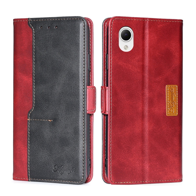 For Samsung Galaxy A23e/A22e Contrast Color Side Buckle Leather Phone Case