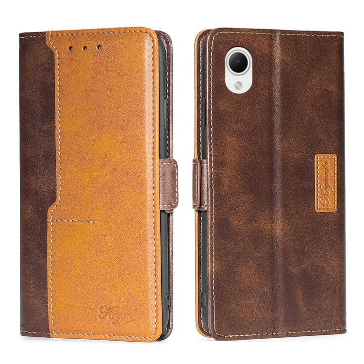 For Samsung Galaxy A23e/A22e Contrast Color Side Buckle Leather Phone Case