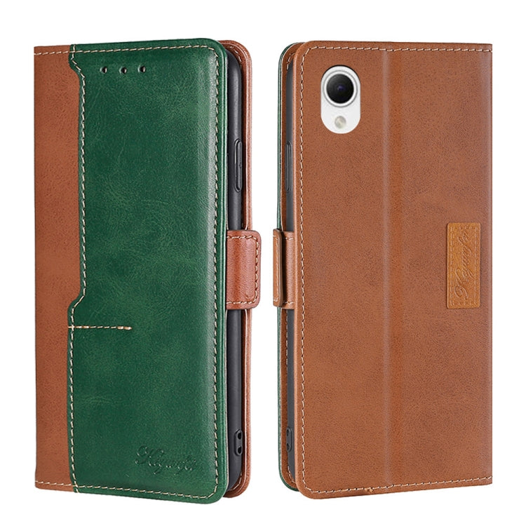For Samsung Galaxy A23e/A22e Contrast Color Side Buckle Leather Phone Case