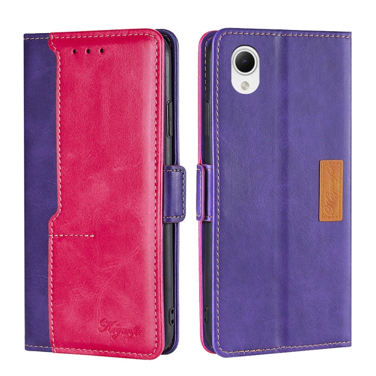 For Samsung Galaxy A23e/A22e Contrast Color Side Buckle Leather Phone Case