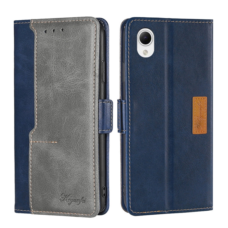 For Samsung Galaxy A23e/A22e Contrast Color Side Buckle Leather Phone Case