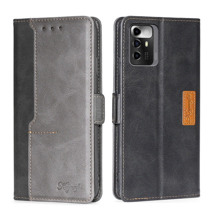 For ZTE Blade A72 5G Contrast Color Side Buckle Leather Phone Case