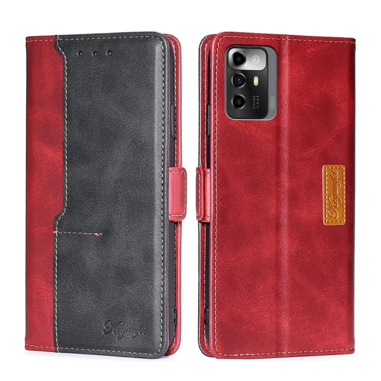 For ZTE Blade A72 5G Contrast Color Side Buckle Leather Phone Case