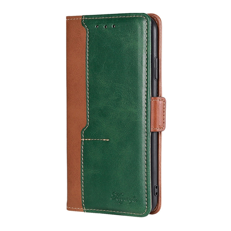For ZTE Blade A72 5G Contrast Color Side Buckle Leather Phone Case