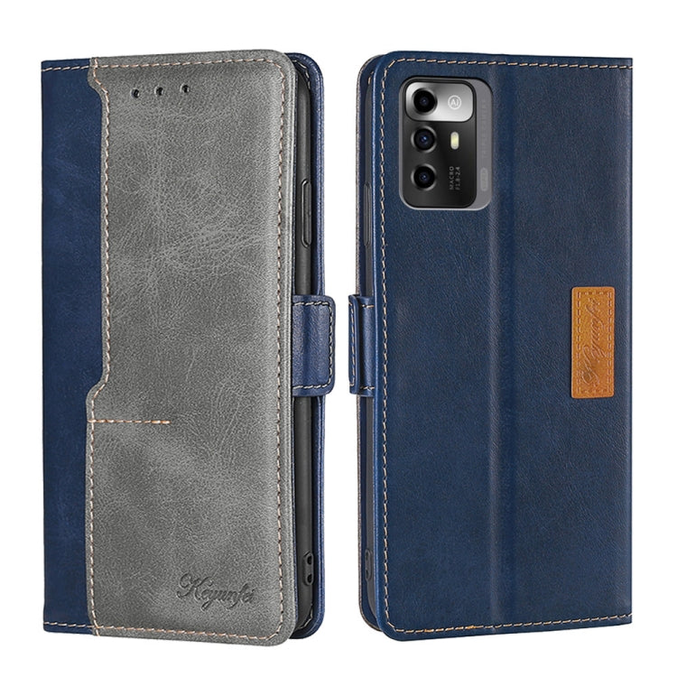For ZTE Blade A72 5G Contrast Color Side Buckle Leather Phone Case