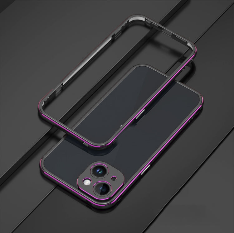 For iPhone 14 Aurora Series Lens Protector + Metal Frame Phone Case