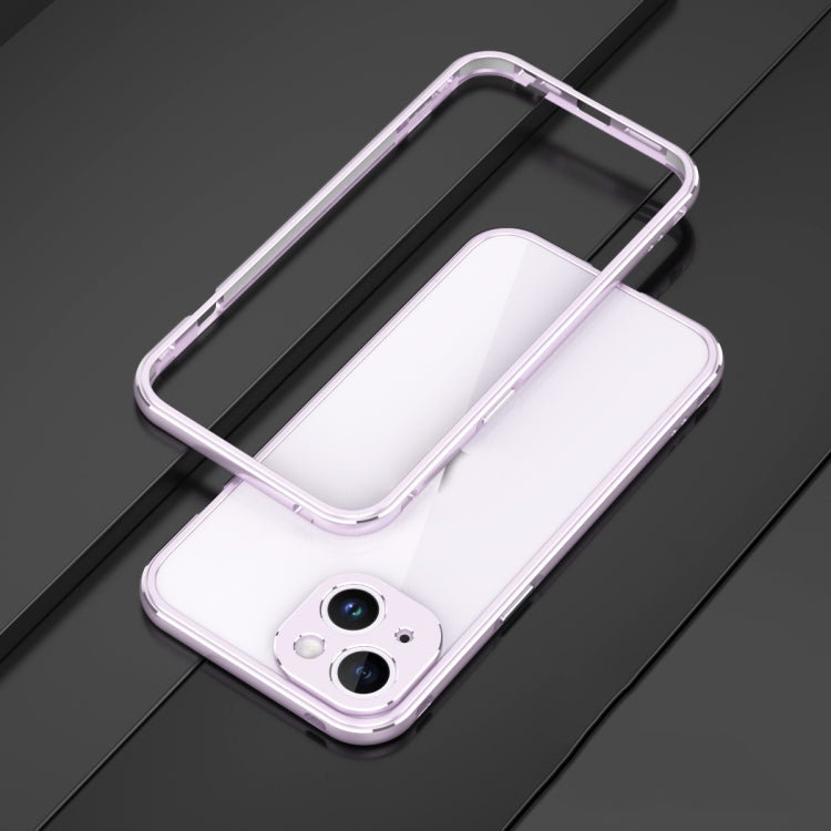 For iPhone 14 Aurora Series Lens Protector + Metal Frame Phone Case