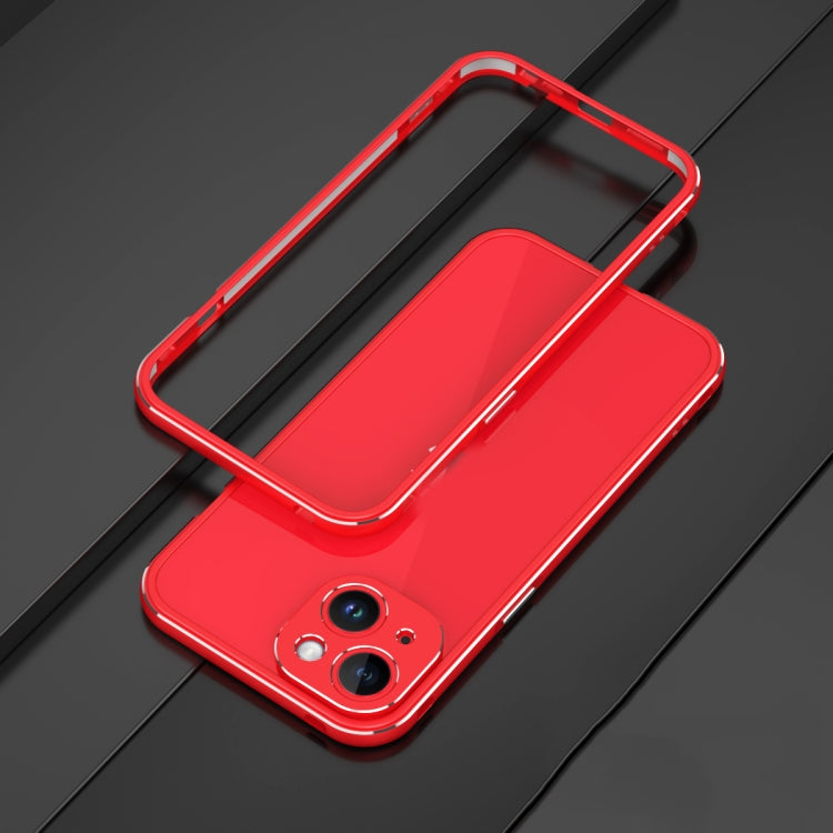 For iPhone 14 Aurora Series Lens Protector + Metal Frame Phone Case