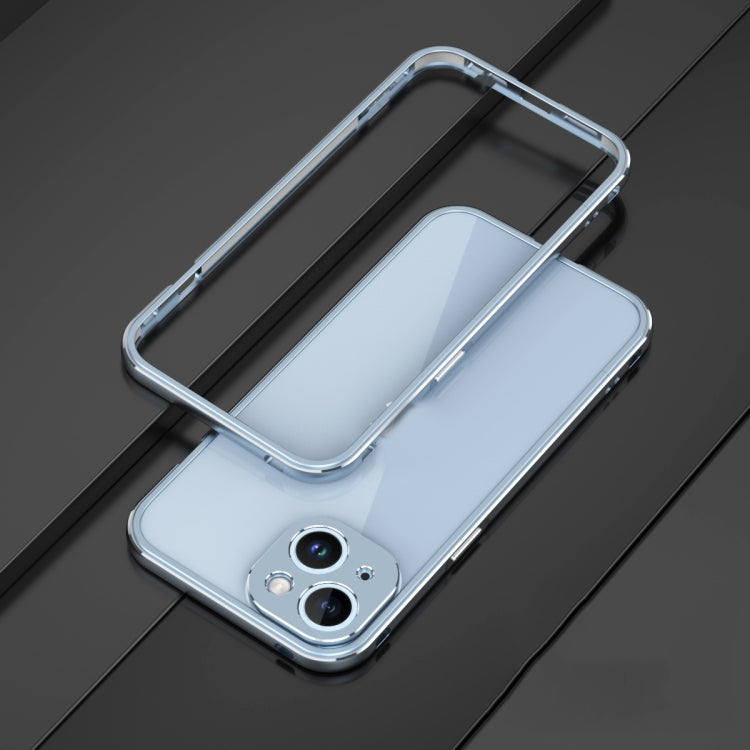 For iPhone 14 Plus Aurora Series Lens Protector + Metal Frame Phone Case
