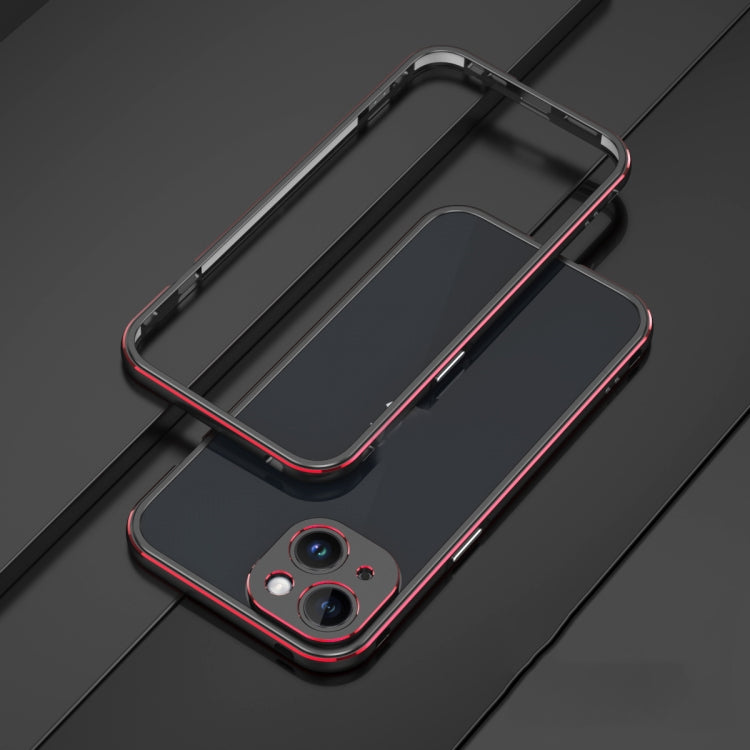 For iPhone 14 Plus Aurora Series Lens Protector + Metal Frame Phone Case