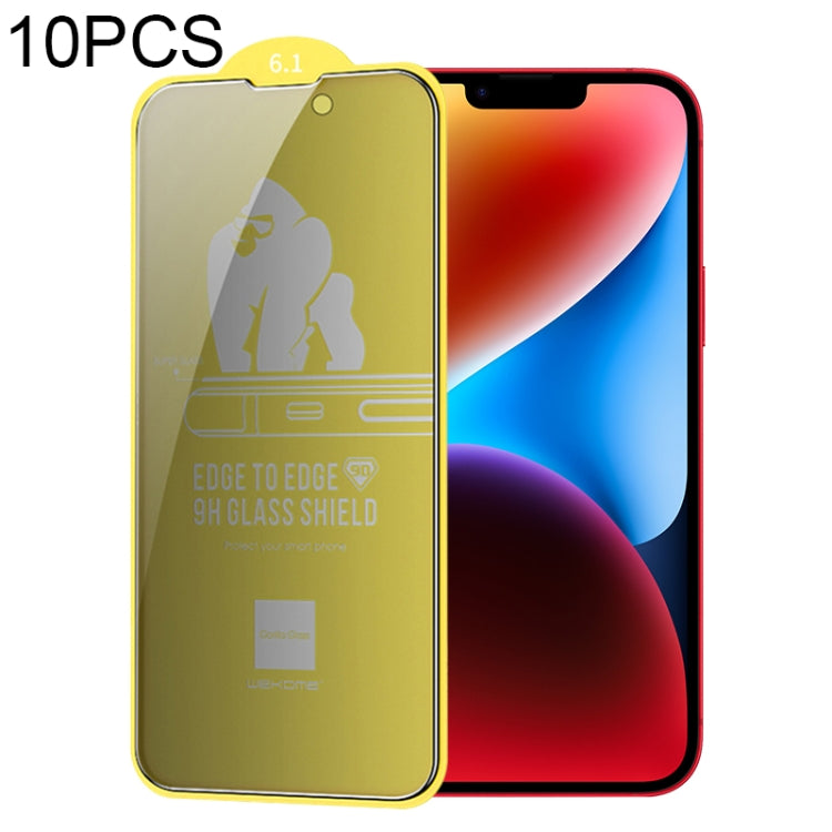 For iPhone 14 Plus 10pcs WEKOME 9D Curved Privacy Tempered Glass Film