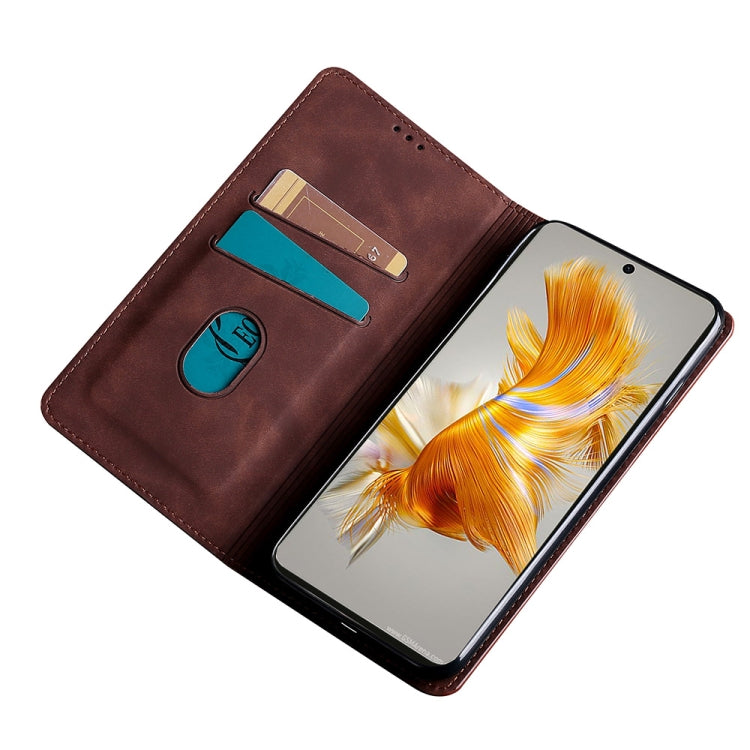 For Huawei Mate 50 Pro Skin Feel Magnetic Horizontal Flip Leather Phone Case