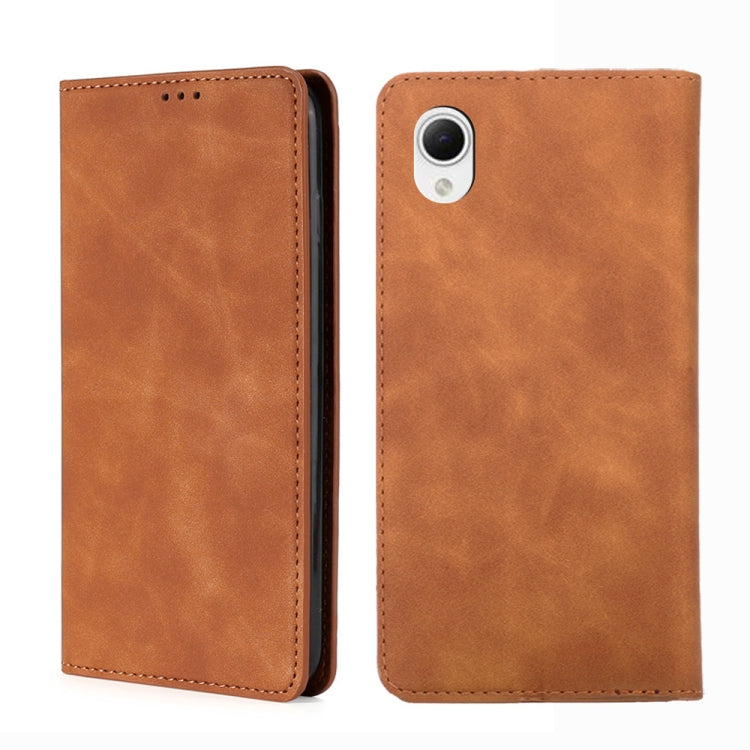 For Samsung Galaxy A23e/A22e Skin Feel Magnetic Horizontal Flip Leather Phone Case