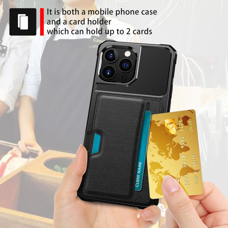 For iPhone 14 Pro ZM02 Card Slot Holder Phone Case(Black)