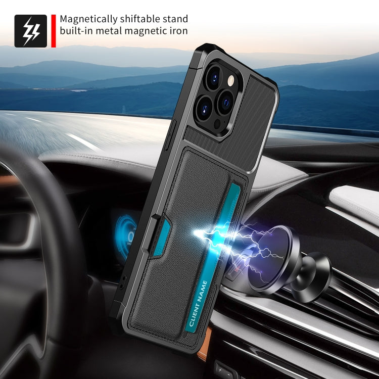 For iPhone 14 Pro ZM02 Card Slot Holder Phone Case(Black)