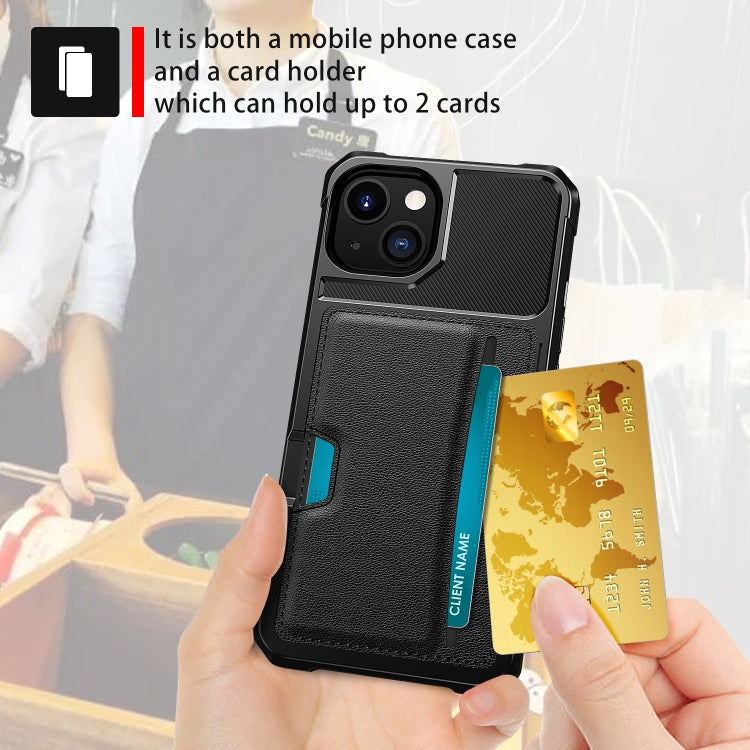 For iPhone 14 ZM02 Card Slot Holder Phone Case (Black)