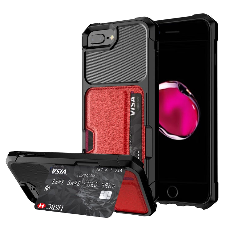 ZM02 Card Slot Holder Phone Case For iPhone 8 Plus / 7 Plus