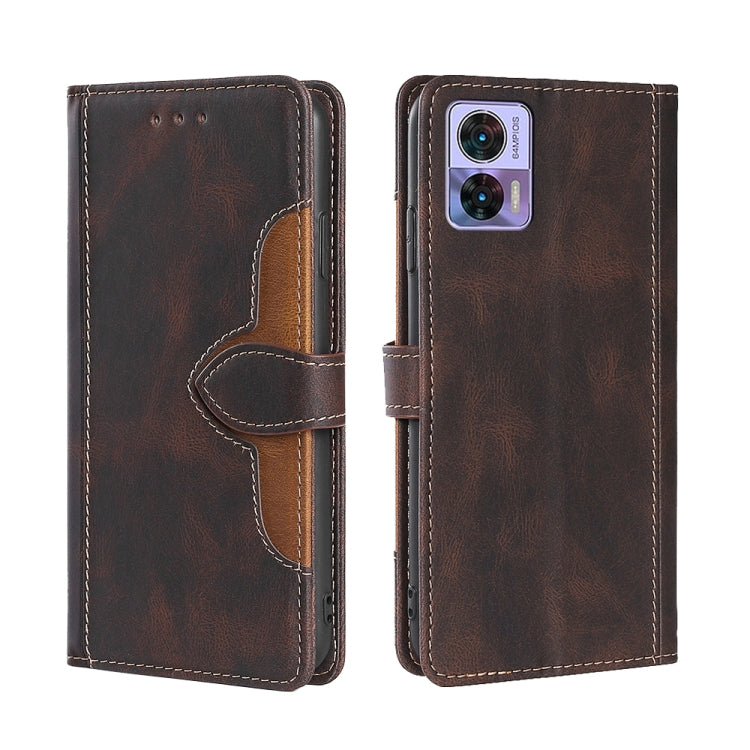 For Motorola Edge 30 Neo Skin Feel Magnetic Buckle Leather Phone Case