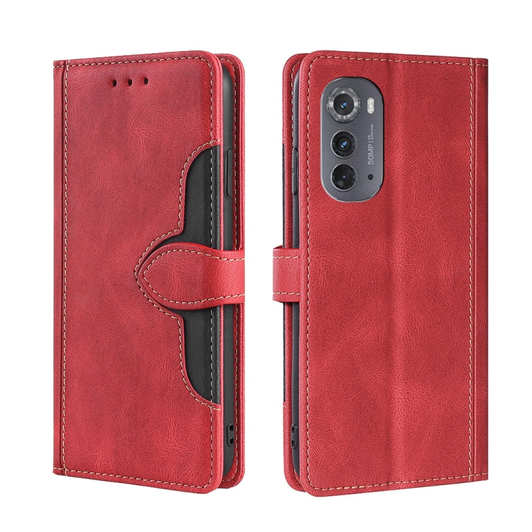 For Motorola Edge 2022 Skin Feel Magnetic Buckle Leather Phone Case