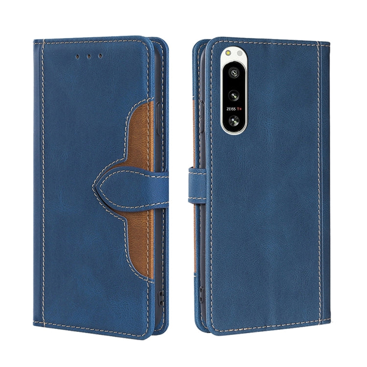 For Sony Xperia 5 IV Skin Feel Magnetic Buckle Leather Phone Case