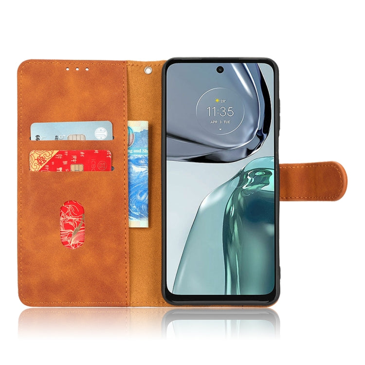 For Motorola Moto G62 Skin Feel Magnetic Flip Leather Phone Case