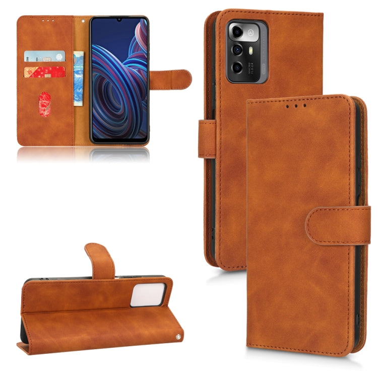 For ZTE Blade A72 5G Skin Feel Magnetic Flip Leather Phone Case