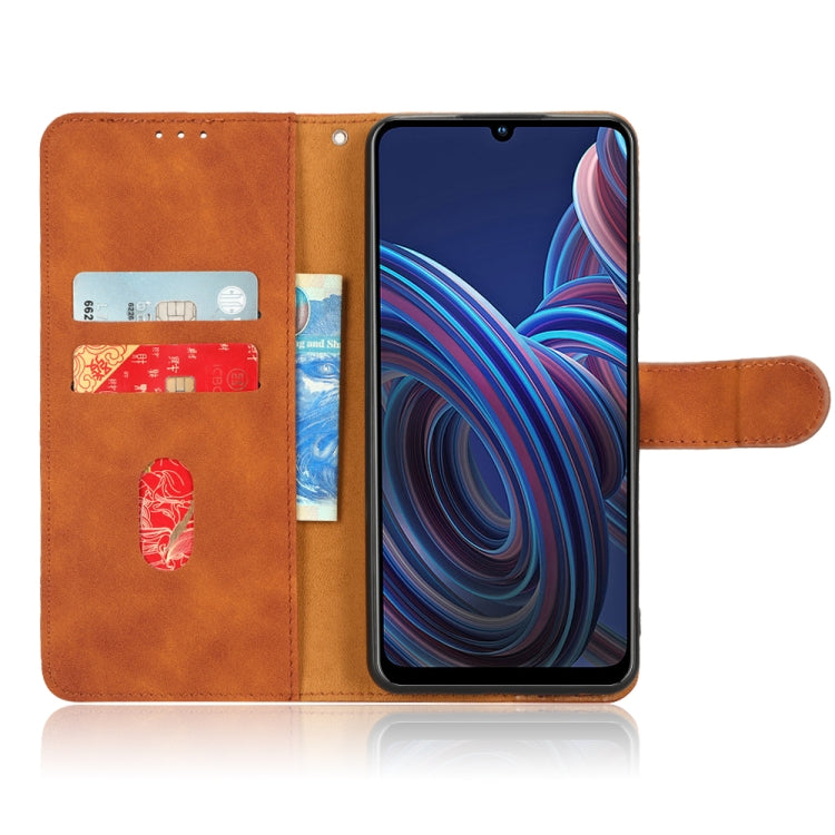 For ZTE Blade A72 5G Skin Feel Magnetic Flip Leather Phone Case