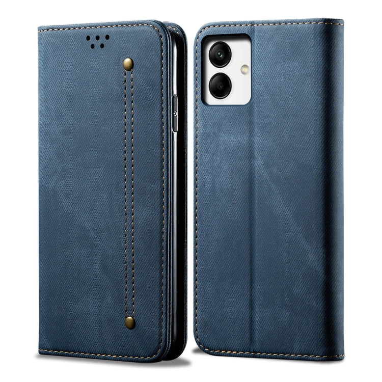 For Samsung Galaxy A04 4G Denim Texture Leather Phone Case