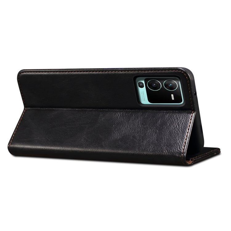 For vivo V25 Oil Wax Crazy Horse Texture Leather Phone Case