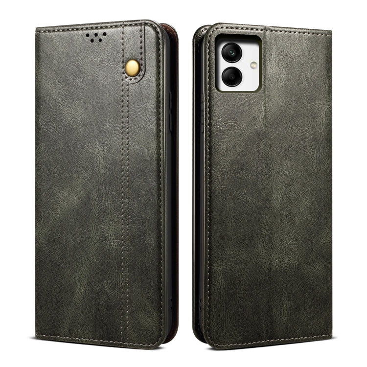For Samsung Galaxy A04 4G Oil Wax Crazy Horse Texture Leather Phone Case