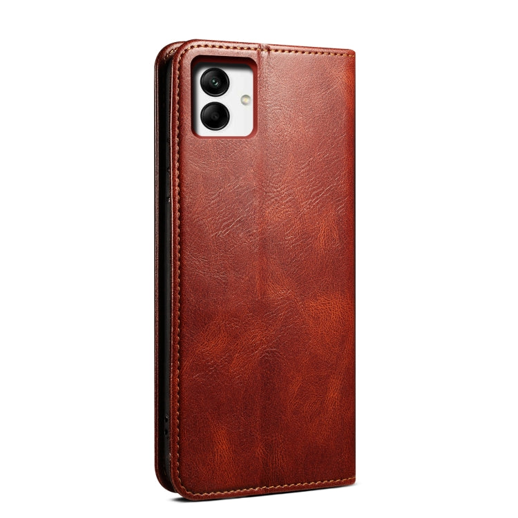 For Samsung Galaxy A04 4G Oil Wax Crazy Horse Texture Leather Phone Case