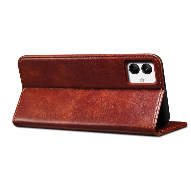 For Samsung Galaxy A04 4G Oil Wax Crazy Horse Texture Leather Phone Case